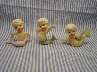 Lot (3) SMALL "NORCREST" MERMAID FIGURINES