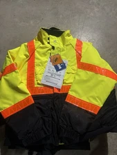 (3x) Kent Safety 151800-410-070-23 Flotation Jacket,Hi Vis,Deluxe +hood