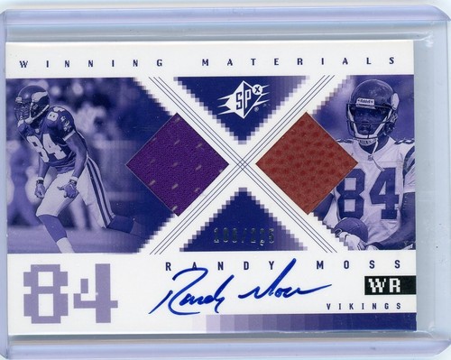2000 SPx Randy Moss Winning Jersey Auto game used Football 106/225 Vikings