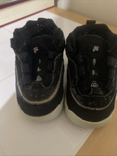 VTG 96 Fila Grant Hill 2 Mid BLK/Gold Toddler Size 4 7-B195L-970 Sneakers Shoes