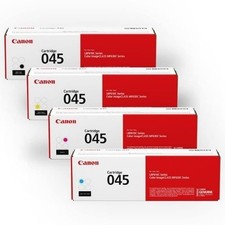 Canon 045 Toner Cartridge Set 4 pack Black Cyan Magenta Yellow - New Sealed Box