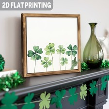St. Patrick's Day Shamrock Framed Wood Sign Clover Farmhouse Wall Decor Gift