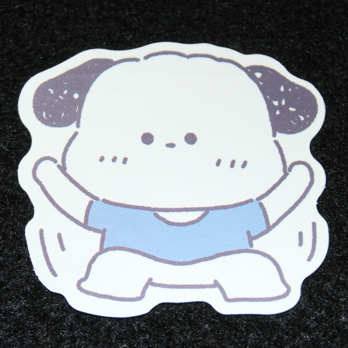 Puppy Dog Blue Shirt Top Jump Hop Squat Cute Chibi Kawaii Sticker