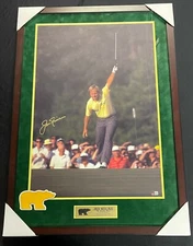 JACK NICKLAUS SIGNED 1986 Masters 38x26 Framed Canvas Photo BECKETT WITNESS COA