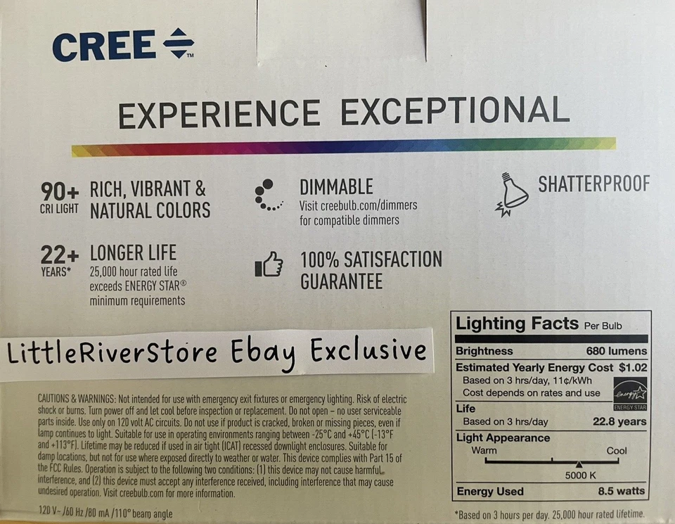 4 BULBS CREE 65W /8.5W LED FLOOD Daylight 5000K BR30 Dimmable EXCEPTIONAL BEST - Image 4 of 4