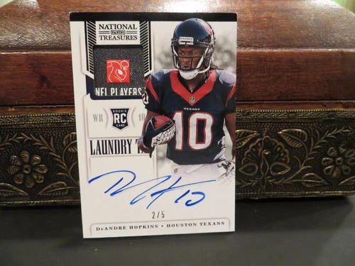 National Treasures Rookie Tag Jersey Autograph Texans DeAndre Hopkins 2/5  2013