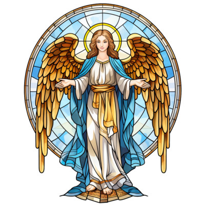 Angel Sticker 4'' Mosaic Colorful Rainbow Vivid Heaven Love Comfort Protect Arms