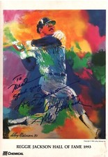 RARE! &ldquo;Mr October" Reggie Jackson Hand Signed 1993 HOF 15X12 LeRoy Neiman Poster