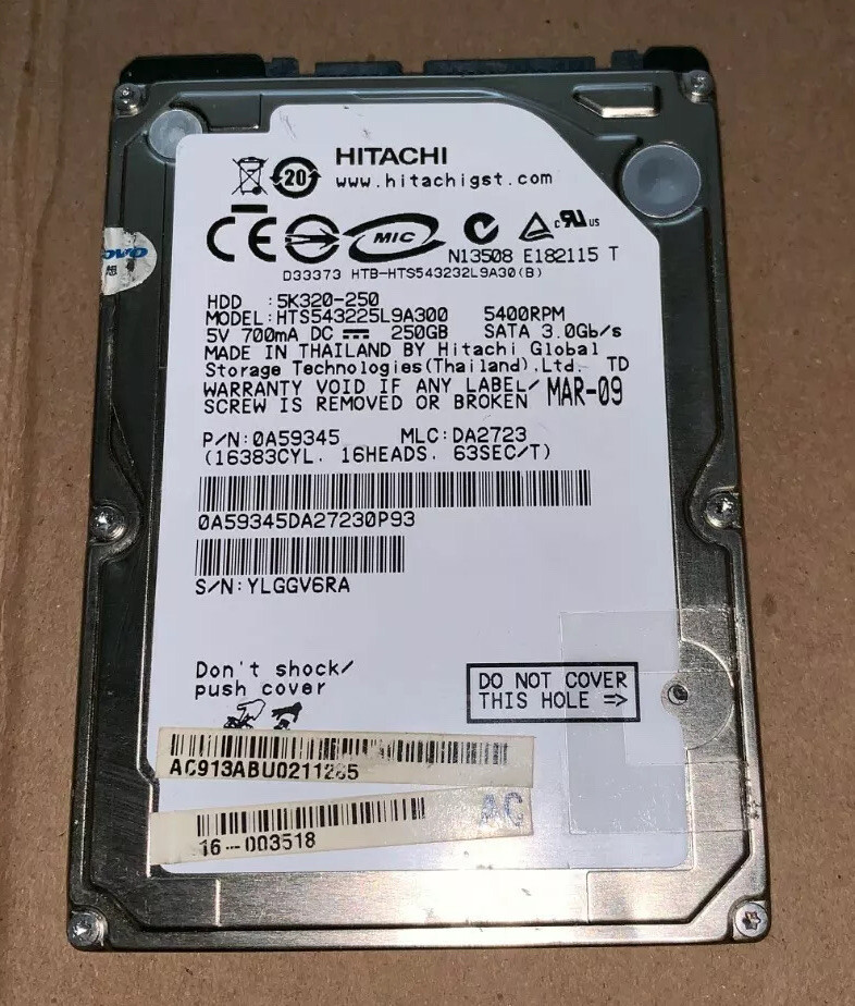 hcs5?C3232sla380?Hitachi 320?GB 5400rpm 3.5インチsata-300ハードドライブ hcs5?C3232sla380?Hitachi 320?GB 5400rpm 3.5インチsata-300