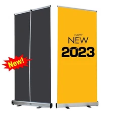 4 UNIT，33½"x80" Heavy-Duty Retractable Roll Up Banner Trade Show Sign Display