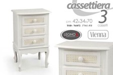 MOBILE CASSETTIERA VIENNA 3 CASSETTI IN LEGNO SHABBY CHIC 42*34*70 CM TOD-761072