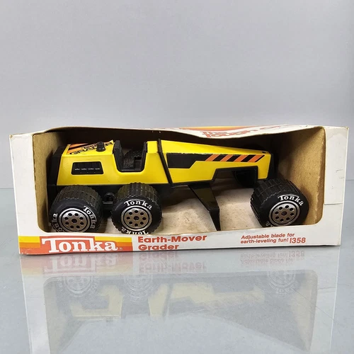 Tonka The Tough Ones EARTH MOVER GRADER #1358 Constuction Vehicle Vintage 1985