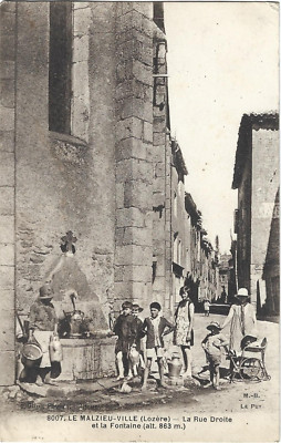 le malzieu ville la rue droit enfants a la fontaine