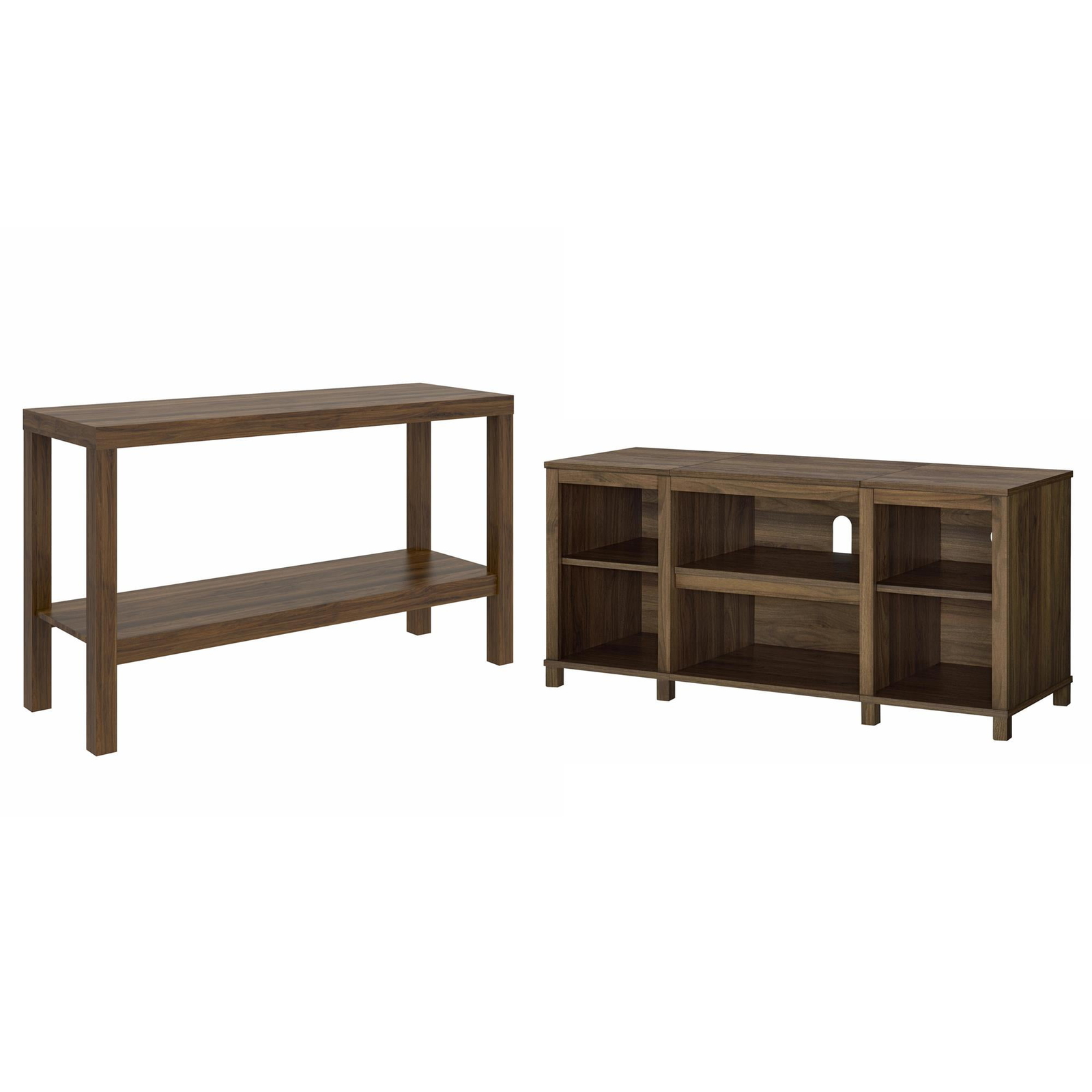 Fireplace TV Stands Walnut Media Devices Stand Home Living Room Furniture Wood