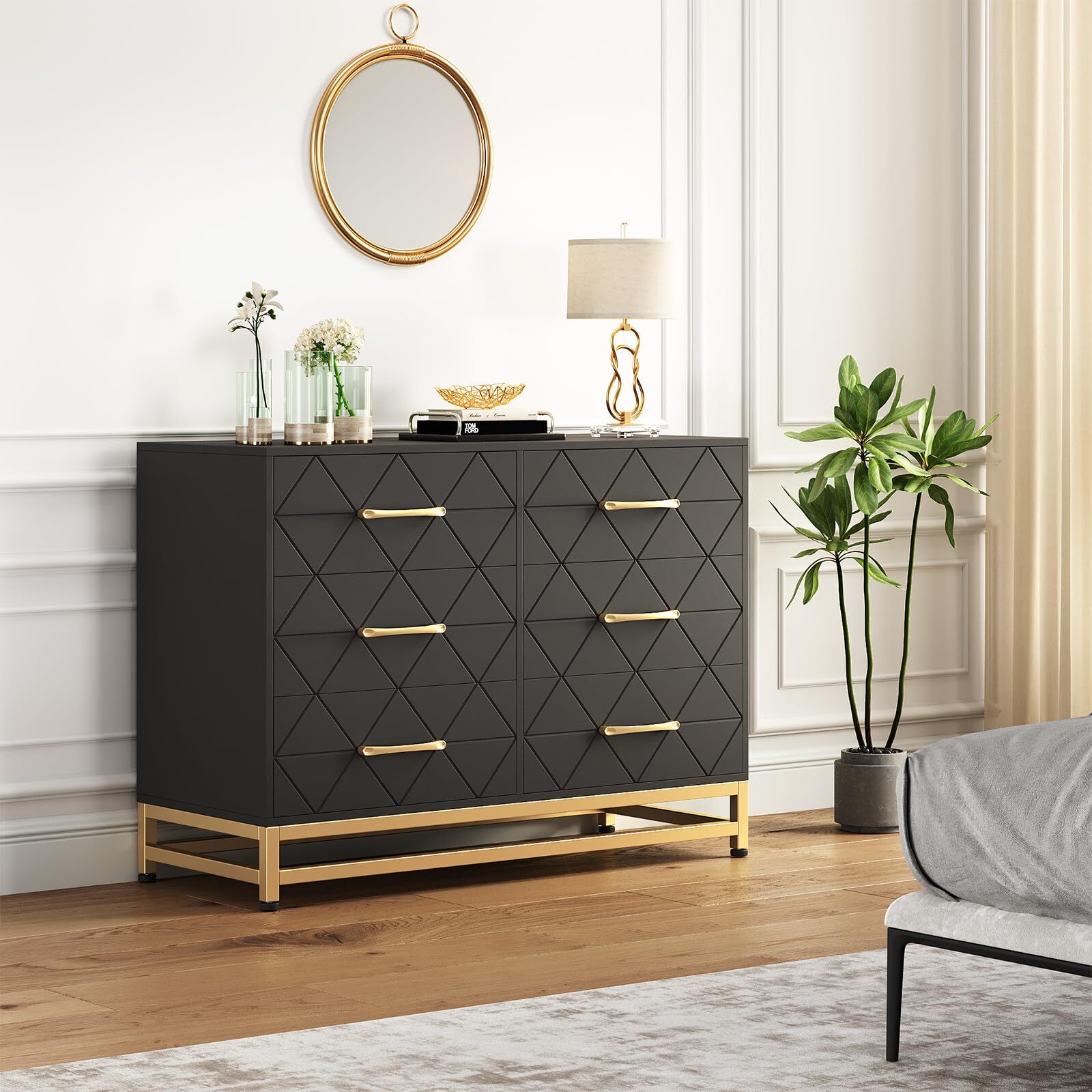 Modern 6-Drawer Dresser for Closet Organization & Clothes Storage