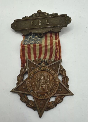 Vintage Grand Army Of The Republic Ribbon Pin Ladies Civil War 1886 FCL