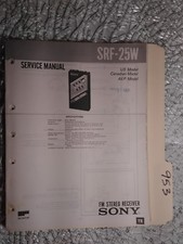 Sony srf-25w service manual original repair book stereo fm radio walkman