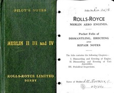 Rolls-Royce Merlin Engine Pilot Repair Notes Folio Manual 1940's PDF RARE DETAIL