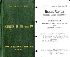 Rolls-Royce Merlin Engine Pilot Repair Notes Folio Manual 1940's PDF RARE DETAIL