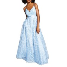 TLC SAY YES TO THE PROM Juniors Women  s Embellished Evening Dress Blue 7/8 New