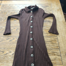 REFORMATION Benton Knit Mini Dress In Cafe Brown Sz Small