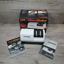 CHEFS CHOICE ELECTRIC DIAMOND HONE KNIFE SHARPENER MODEL 300 Box & Instructions