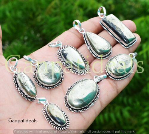 Pyrite Gemstone Fashion Pendant Wholesale Lots 925 Silver Plated Jewelry - Picture 2 of 6