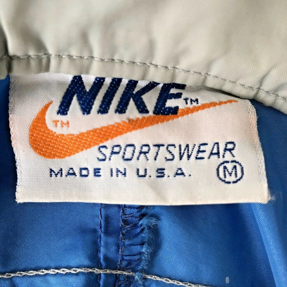 Chaqueta cortavientos Nike años 70 vintage pre-marca SWOOSH para hombre 1/4 cremallera M RARA Foto 2 de 4