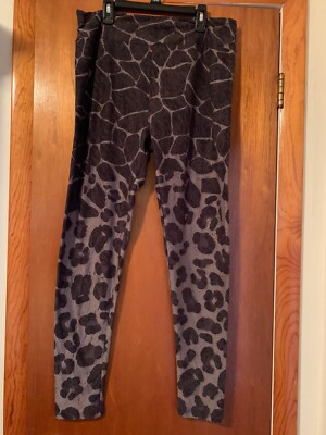 TC Lularoe Womens Leggings Black Gray Giraffe Cheetah Animal Print. Free Ship