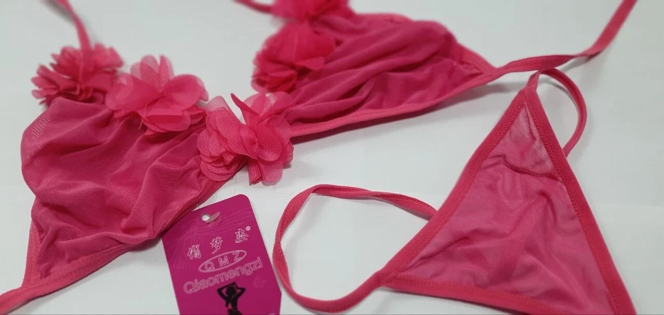 Two Piece Bra with Bikini One Size Pink Free Size for Girls Women Swiming NEW - Image 4 of 4