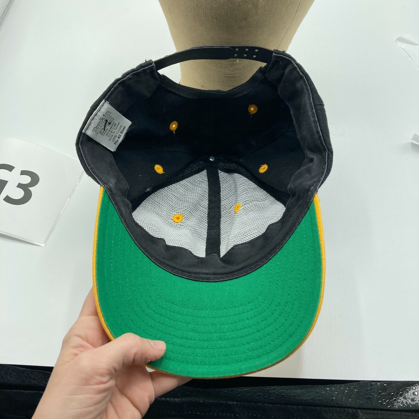 Vintage CAT Caterpillar Mens Snapback Hat Black Yello… Gem