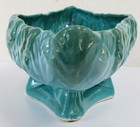 VINTAGE LARGE DRYDEN POTTERY BLUE DRIP GLAZE 15" PLANTER, HOT SPRINGS, ARKANSAS — photo 3