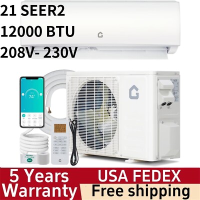 Air Conditioner 12000 BTU AC Ductless Mini Split Heat Pump System 21 SEER2 230V