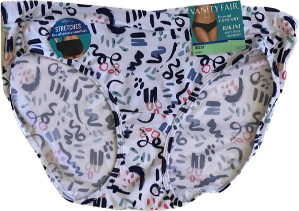 3 Prs Vanity Fair Beyond Comfort Stretch Bikini 18291 Love Story Print 5-6-7-8 - Image 3 of 4