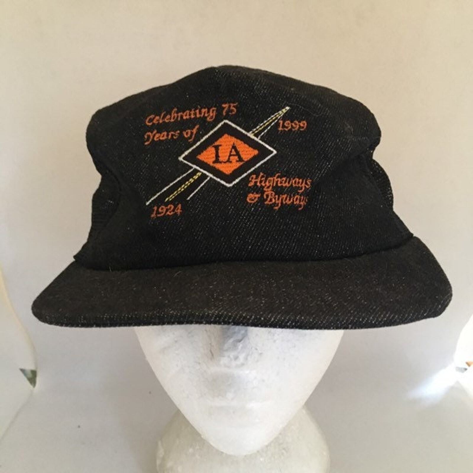 Vintage LA Highway and byway Trucker Snapback hat 1990s 80s Z1