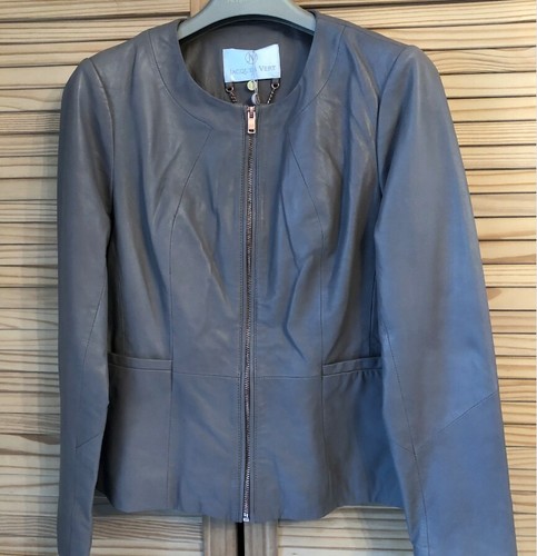 Women’s Designer Jacques Vert Soft Real Leather Jacket Beige UK 10 - Picture 4 of 4