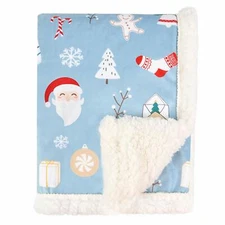 Boritar Christmas Fleece Blanket Children Winter Bedding Sherpa Plush Backing 