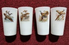 Fire King Mallard Duck Vintage Milk Glass Tumblers, “Game Birds” Set of 4