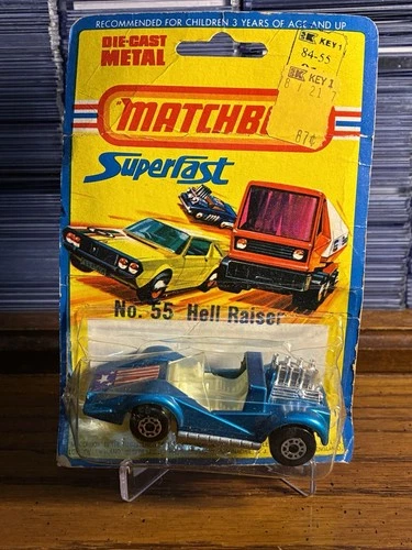 1976 Lesney MatchboxSuperfast No. 55 Hellraiser- blue/white blistercard Vintage