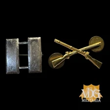 WW2 WWII US Army Infantry Captain Officers Metal Insignia Pin Set #Y0818