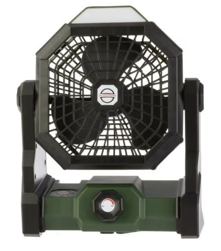 Wakeman Outdoors Camping Fan with Tent Light Rechargeable 5400mAh Battery Green - Picture 3 of 7