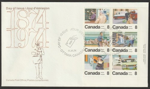 Canada #639a, Letter Carrier Service, LR PB, Official First Day Cover, FDC 1974