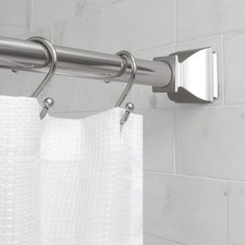 No Rust 43" - 72" Adjustable Tension Deco Shower Curtain Rod, Brushed Nickel