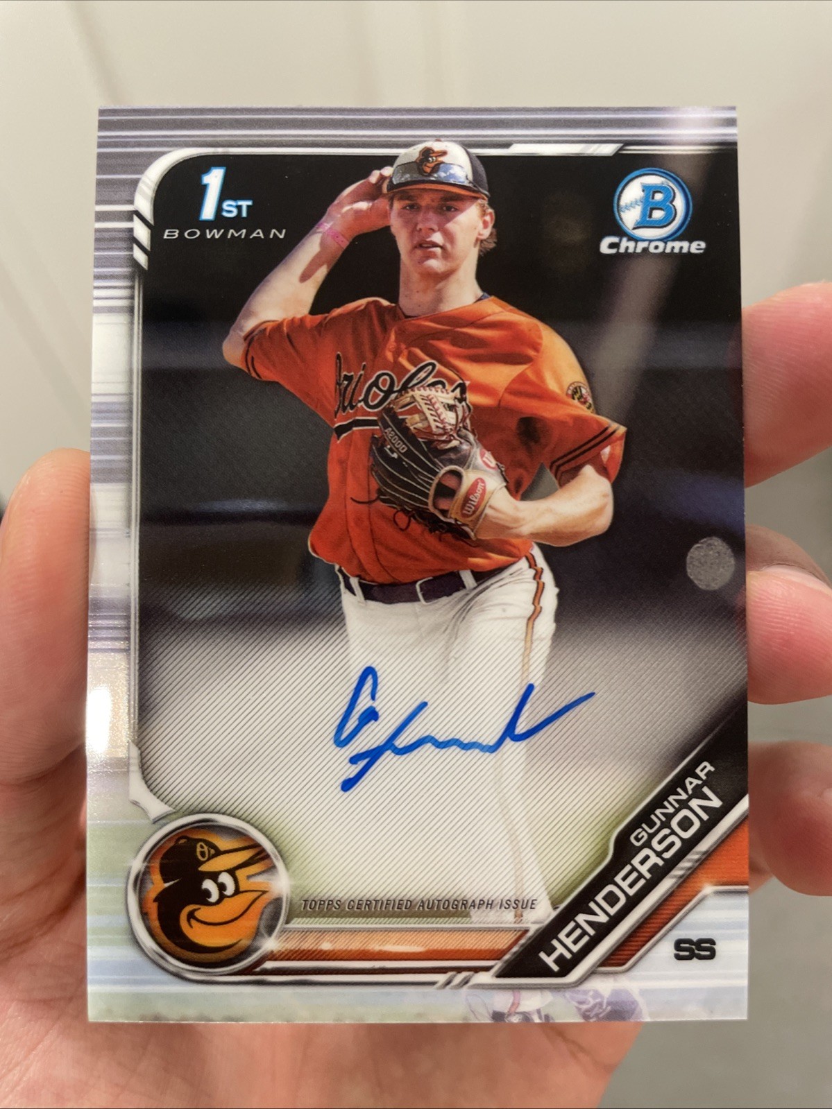 2019 Bowman Draft Gunnar Henderson 1st Chrome Prospect Auto #CDA-GH RC