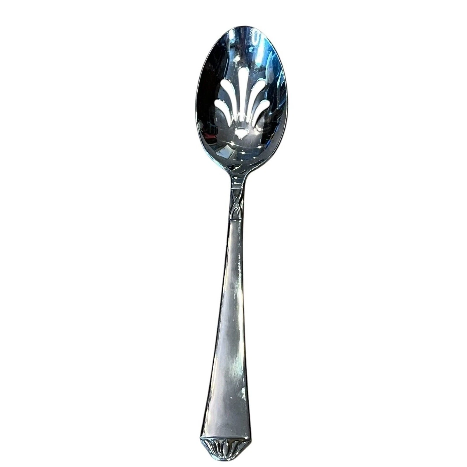 Rare Lenox British Colonial Slotted Serving Spoon 18/10 Stainless Flatware