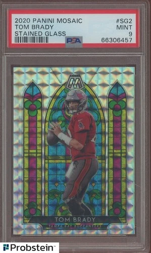 2020 Panini Mosaic Stained Glass #SG2 Tom Brady Buccaneers PSA 9 MINT