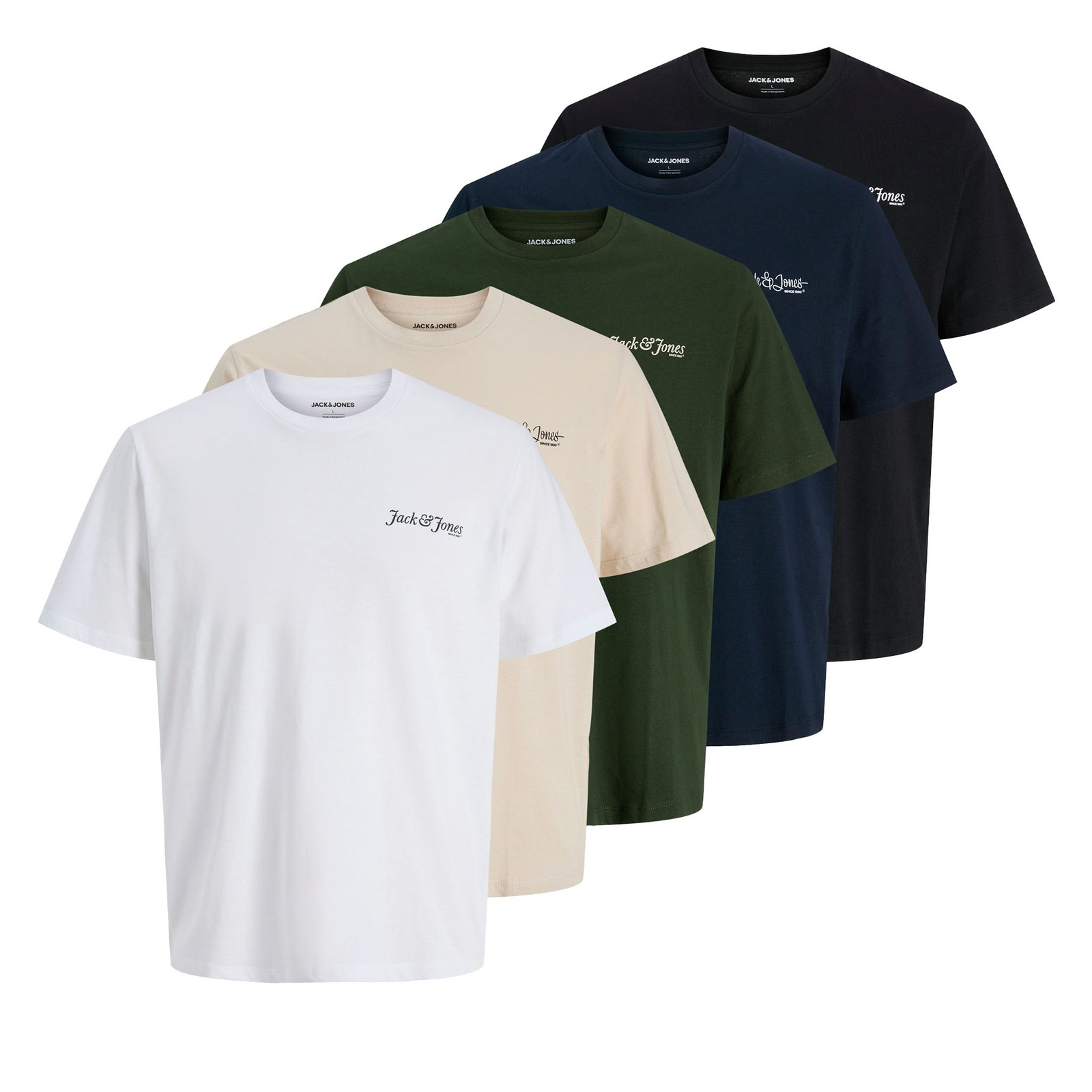 5er-Pack JACK - JONES Herren Shirts T-Shirts Yuki Front Tee SS Crew Neck MP 11290₽