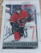 2018-19 UD Clear Cut Parallel #470 Spencer Foo YG RC Flames Hockey Rookie Card