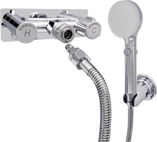 RV Outdoor Shower Kit Quick Connect Metal Faucet 71 Inch Hose Chrome Sprayer
