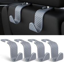 4-Pack Car Headrest Hooks Holds 55Lbs Seat Storage Organizer for Bags Durable